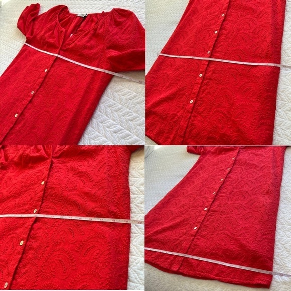 NWT Rosemarine Made in Italy 100%Cotton Eyelet Midi Dress 3/4 Sleeve Siz… - Picture 9 of 16
